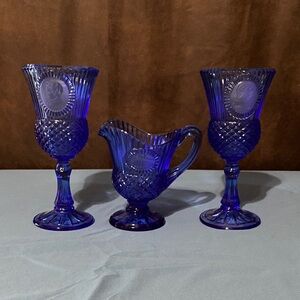 Elegant Blue Glassware Set